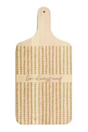 Creative Products Love Always Wins Hearts 8 x 17 Walnut Paddle Cutting Board