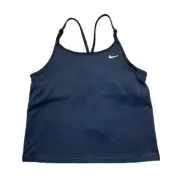 Nike Girls Black Racerback Tank Top Built In Sports Indy Bra Training NWT XL