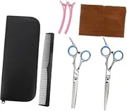 OFFIGAM 7pcs Hair Cutting Tools Set with Storage Box Professional Hairdressing Kit for Salon Use Includes Scissors Combs and Clips for All Your Hair Styling Needs Color