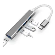 Compact USB C Hub Converter with 4 Port USB3 0 2 0 Splitter for Connectivity
