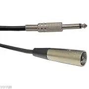 10ft XLR 3-Pin Male to 1/4" Mono Plug Shielded Microphone Mic Audio Cable Cord