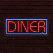 NEW "DINER" w/BORDER 30x12x1 INCH LED FLEX WINDOW/WALL INDOOR SIGN 30537
