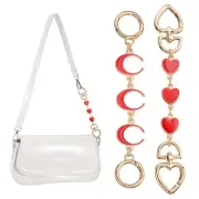 Bag Extender Chain, 2 Pcs Purse Strap Heart Moon Shape Chain, Red