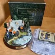 Thomas Kinkade “Everett’s Cottage” Lighted Cottage Collection With COA Lights Up