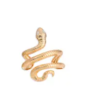 Ettika Serpentina Marquise Cubic Zirconia Coiled Snake Cuff Bracelet in 18K Gold Plated