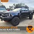 Pocket Style Gloss Black Sensor Fender Flares Suits Ford Ranger Next Gen 22+