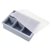 Ice Cube Mold 6x2 Inch Silicone Ice Cube Tray with Lid(Blue)
