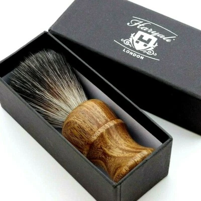 Shaving Brush Pure Wooden Handle & Black Synthetic Hair Bristles