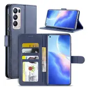For Oppo Find X3 Neo Case SupRShield Wallet Card Leather Flip Magnetic Stand Phone Cover (Navy Blue)