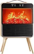 Small electric fireplace,19”mini electric fireplace with humidifying function, electric fireplace heater，realistic charcoal flame, 2000W, dumping cutoff, overheat protection, timer function