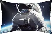 Satin Pillowcase for Hair and Skin Silk Pillow Cases Queen Size Satin Pillow Cover 20x30 Inches Astronaut Pillowcases with Zipper Cooling Pillow Cases Gifts for Women Men