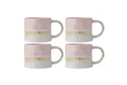 4PK Mikasa 450ml Reactive Glaze Coffee Mug Cup Stoneware Drinkware w Handle Pink