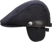 [LUTICELI] Men's Newsboy Hat with Earflaps Flat Ivy Cap Cabbie Driving Winter Hat