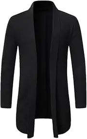 [Generic] Men's Mid to Long Lapel Simple Knitted Cardigan Solid Color Casual Slim Fit Business Cardigan Jacket