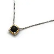New DAVID YURMAN Ladies 7mm Chatelaine Necklace Black Onyx Silver & 18K Gold 18"