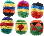Vaguelly 6pcs Sandbag Bean Bag Crochet Sandbag Juggling Balls Soft Kickball Crochet Knitted Juggling Sacks Multicolored Bean Bags Knit Sack Balls Multicolored Kickball Yarn