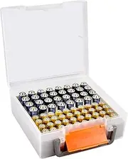 Battery Box Battery Storage Box Organiser Bag for AA AAA Batteries, 72 Batteries Storage Container for Home Organisation (Batteries Not Included)