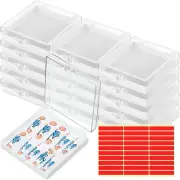 15 Pcs Press on Nail Boxes Nail Display Case with 30 Adhesive Tape, Artificial P