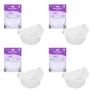 4x Paws & Claws Bird Pet 11.5cm Feeder Seed Feeding Food Water Container Bowl WH
