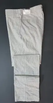 POLO RALPH LAUREN PRESTON COTTON MD.IN ITALY BLUE STRIPE FLAT FRONT MEN PANT-34R
