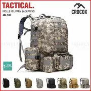Crocox MOLLE Tactical Backpack Bag Military Pouches Rucksack Canvas Army Hiking