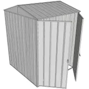 Build-a-Shed 1.5 x 1.5 x 2.3m Gable Shed with Double Hinged Side Doors - Zinc