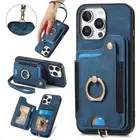 For iPhone 16 15 14 13 12 11 Pro Max XS 8 7 Case Leather Card Holder Stand Cover
