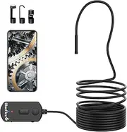 BlueFire Industrial Endoscope, 1080P HD Industrial Borescope with 6 LED Lights, 5.5mm Snake Camera for Automotive Inspection Waterproof Pipe Camera for Smartphone/Tablet(1.5M)