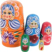 Kisangel 1 Set Hand Painted Russian Nesting Dolls Set Unique Wooden Matryoshka Dolls for Decorative Craft Ornament for Home Decor for Birthdays and Holidays