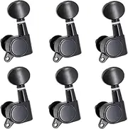 Guitar String Tuning Pegs Tuning s Heads Grover Tuners Tuning Keys Oval Button 6 Left for Electric Guitar or Acoustic Guitar Chrome Black