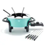 GreenLife 14 Cup Electric Fondue Maker Pot Set For Cheese, Chocolate, and 3QT