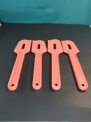 Tupperware 8" Paddle Spatula & Scraper Set Gadget Guava Orange set of 4