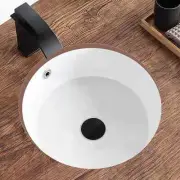 Undermount Bathroom Sink 16" Round White Ceramic w/Overflow ‍