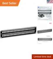 Reliable 48-Port 2U Patch Panel with Writable Labels - High-Performance Network