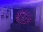 Neon Glow Blacklight Mushroom Tapestry - UV-Reactive Art for Vibrant Spaces