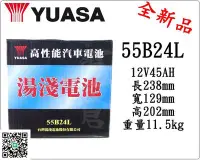 在飛比找Yahoo!奇摩拍賣優惠-＊電池倉庫＊全新湯淺YUASA加水汽車電池 55B24L(4