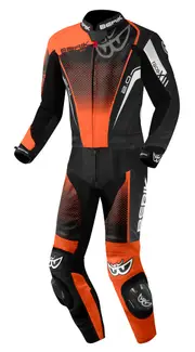 Berik XR-Ace Evo perforated 2-Piece Motorcycle Leather Suit, black-grey-orange, Size 56 for Men Black Grey Orange