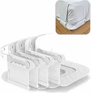 Bed Sheet Holder – Premium Lock Fitted Sheet Holder, Heavy-Duty Bed Sheet Fasteners, Secure Corner Straps for All Mattress Sizes, Easy to Install (White)