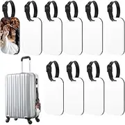 [Generic] Sublimation Suitcase Tags - 10X Portable Heat Transfer Blank Labels - Multifunctional Suitcase Labels Craft Reusable Outdoor Luggage Identifiers