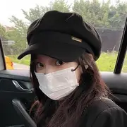 Plain Newsboy Cap #01 - Summer Edition - Black - M