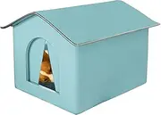 Outdoor Cat House Weatherproof Oxford Cloth Insulated Feral Pet House Safe Outside Feral Cat Shelter for Winter