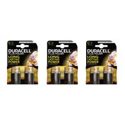 6pc Duracell CopperTop C Alkaline Battery 1.5V Multi Purpose for Clocks/Radios