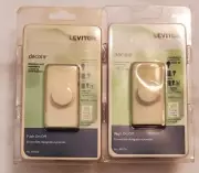 2 LEVITON RP106-600W Dimmer fan / light, locator light, ivory new in box