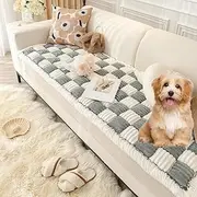 LZHYHH Dog Couch Cover Protector, Couch Cover for Dogs Washable Pet Bed Couch Cover, Pet Friendly Sofa Cover for Large Dogs, Anti-Slip Silicone Particle Design (27.6x70.9in,Gray)