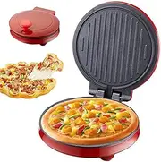 Electric Pizza Oven, 1000W Electric Pancake Maker with Non Stick Surface, Dual Heating Elements, Opens 180 Degrees, Electric Frying Pan for Making Pizzas, Arabic Bread, Quesadillas