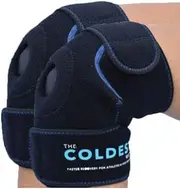 The Coldest Knee Ice Pack Wrap, Hot and Cold Therapy - Reusable Compression Best for Meniscus Tear, Injury Recovery, Bursitis Pain Recovery, Sprains, Swelling (Knee Ice Pack) (2)