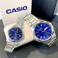 在飛比找蝦皮購物優惠-CASIO 寶石藍簡單大方 情侶對錶 情人節禮物 不銹鋼錶帶