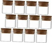MUCKLILY Elegant Glass Bottles Wood Stopper Leakproof Small Bottles for Perfumes Essential Oils Candy