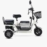 Travel Mobility Scooter 2 Seats,Folding Electric Mobility Scooter 3 Wheel Compact Electric Powered Scooter Mobility Vehicle with Adjustable Cushioned Seat for Elderly Adults Seniors