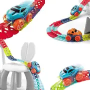 Catzon 184 Pcs Car Track Toy with LED Light Up Race Car for 3+ Year Old Kids